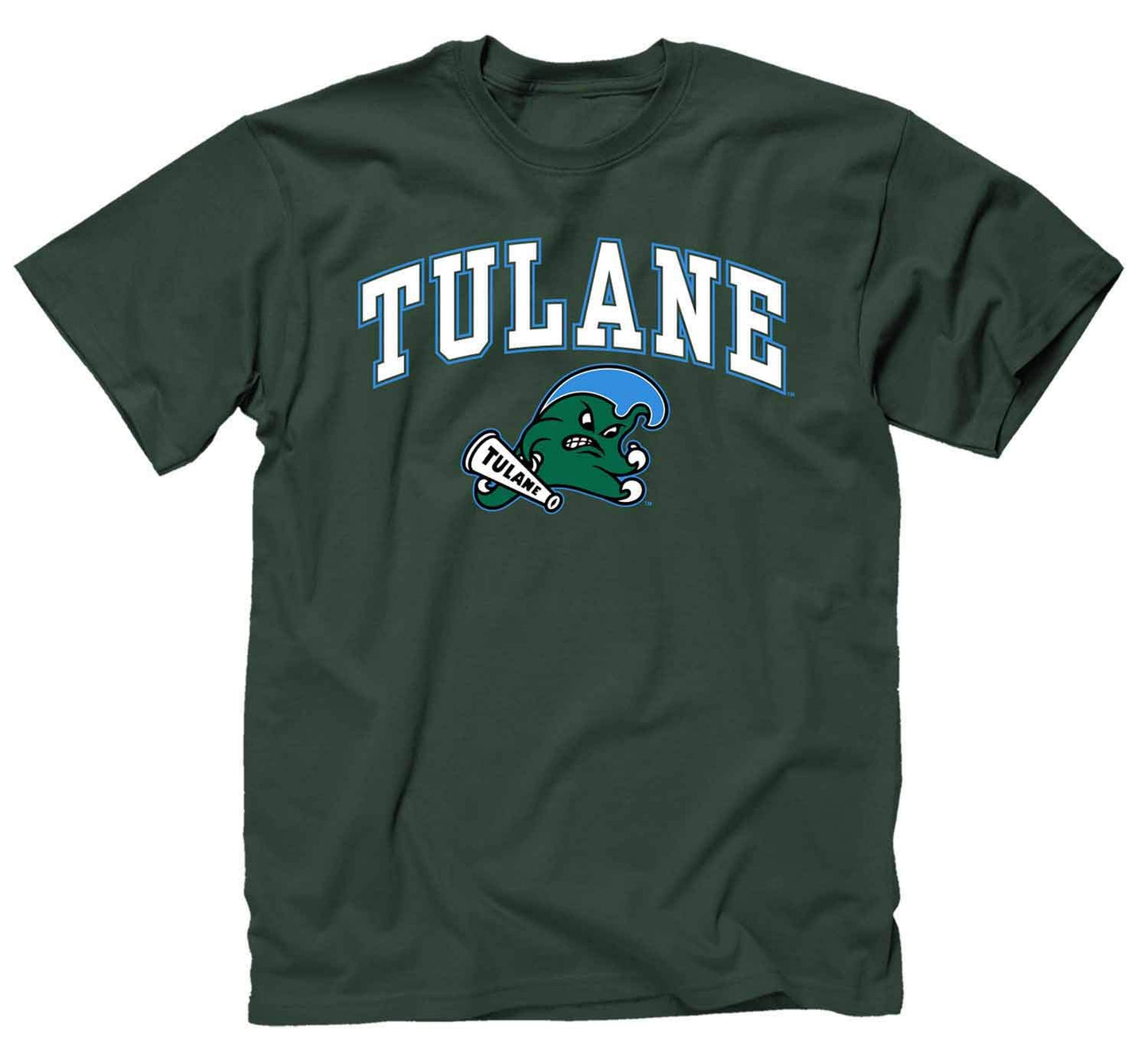 Campus Colors NCAA Adult Gameday Cotton T-Shirt- Tulane Green Wave