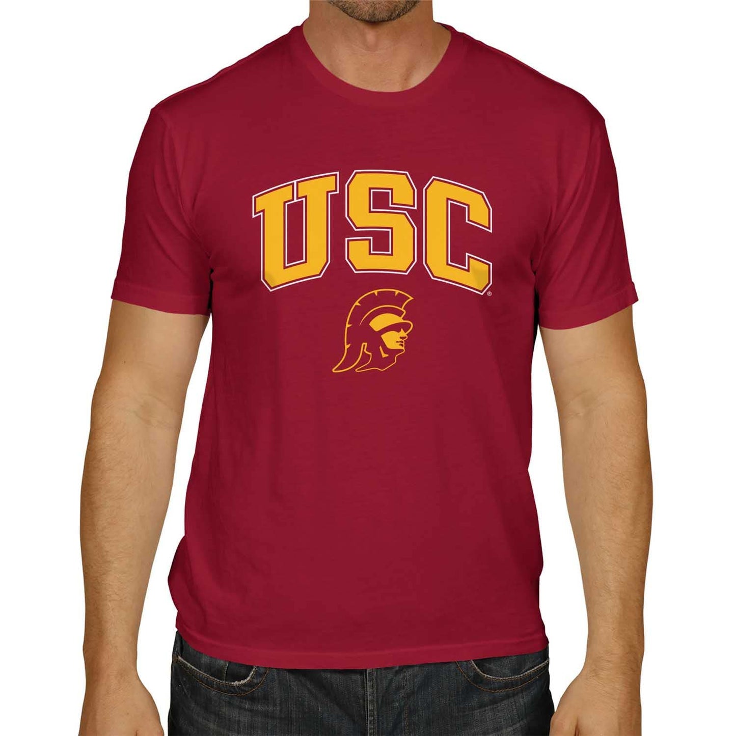 Campus Colors NCAA Adult Gameday Cotton T-Shirt- USC Trojans