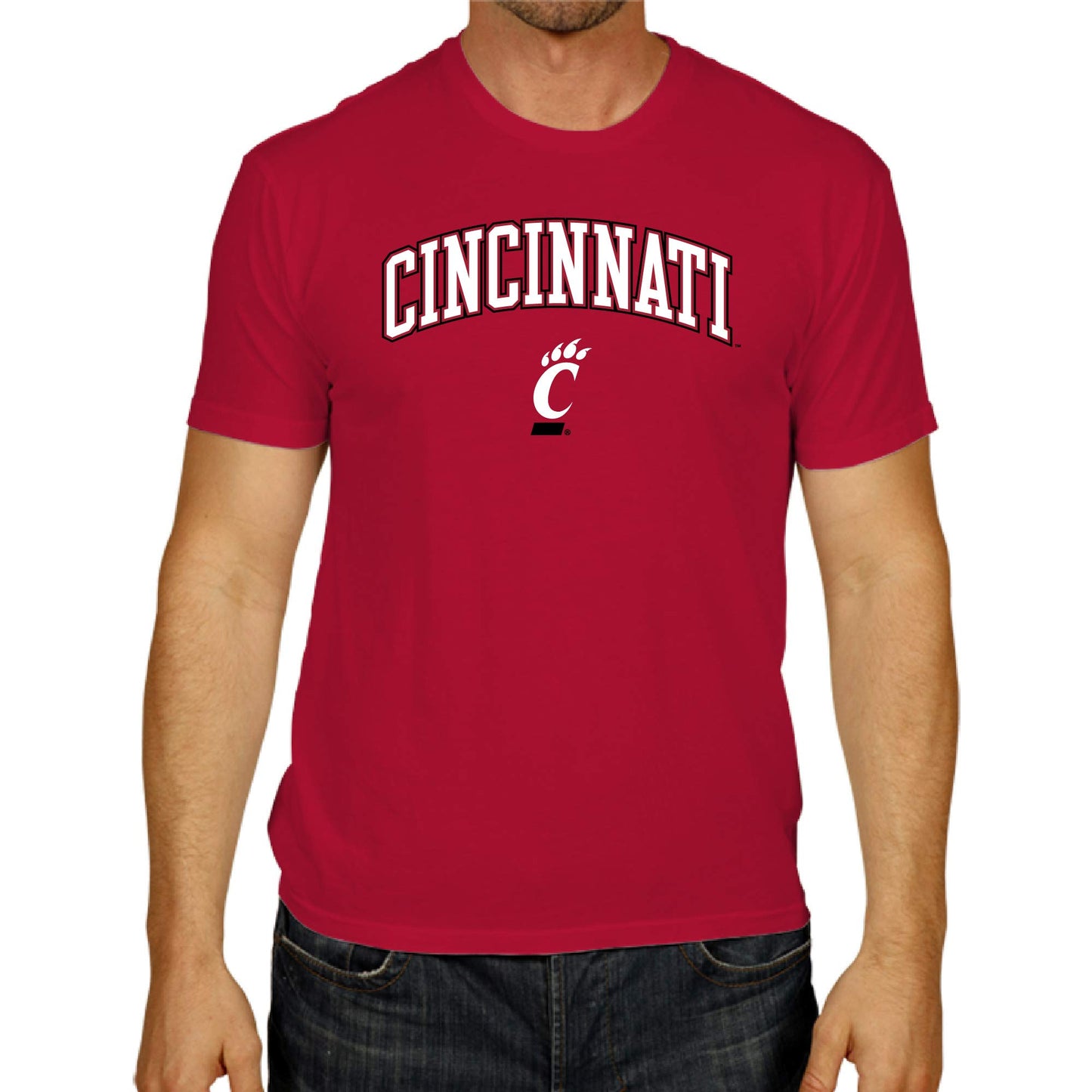 Campus Colors NCAA Adult Gameday Cotton T-Shirt- Cincinnati Bearcats