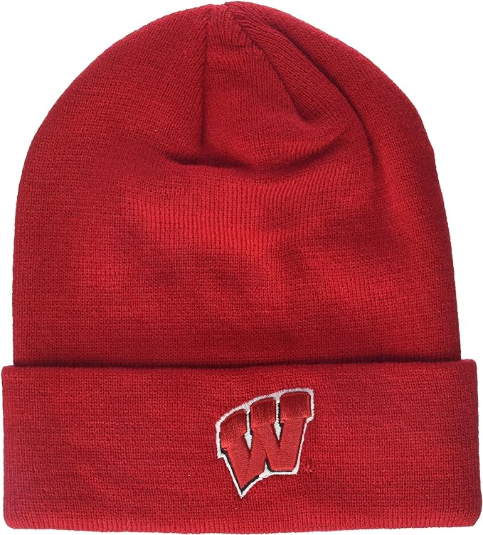 Collegiate Pom and Cuffed Style Beanies - Wisconsin