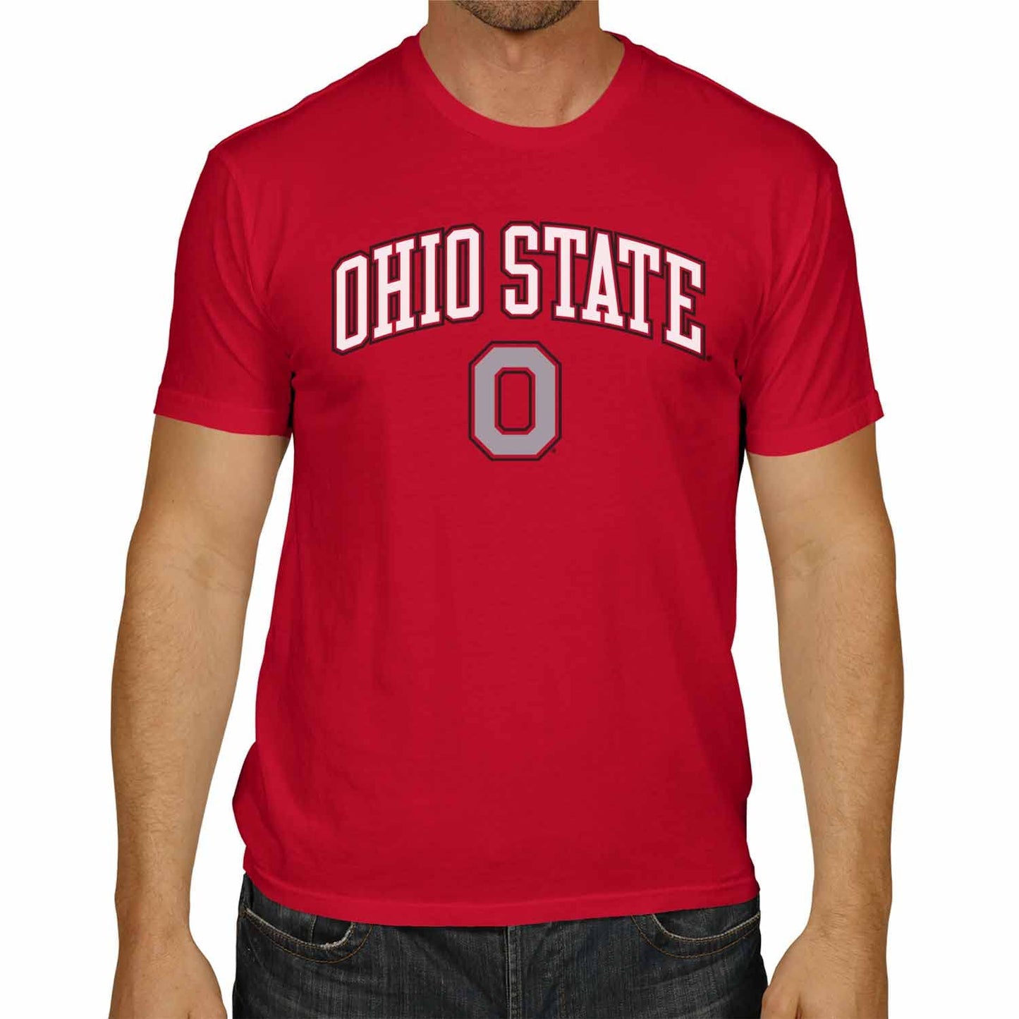 Campus Colors NCAA Adult Gameday Cotton T-Shirt- Ohio State Buckeyes
