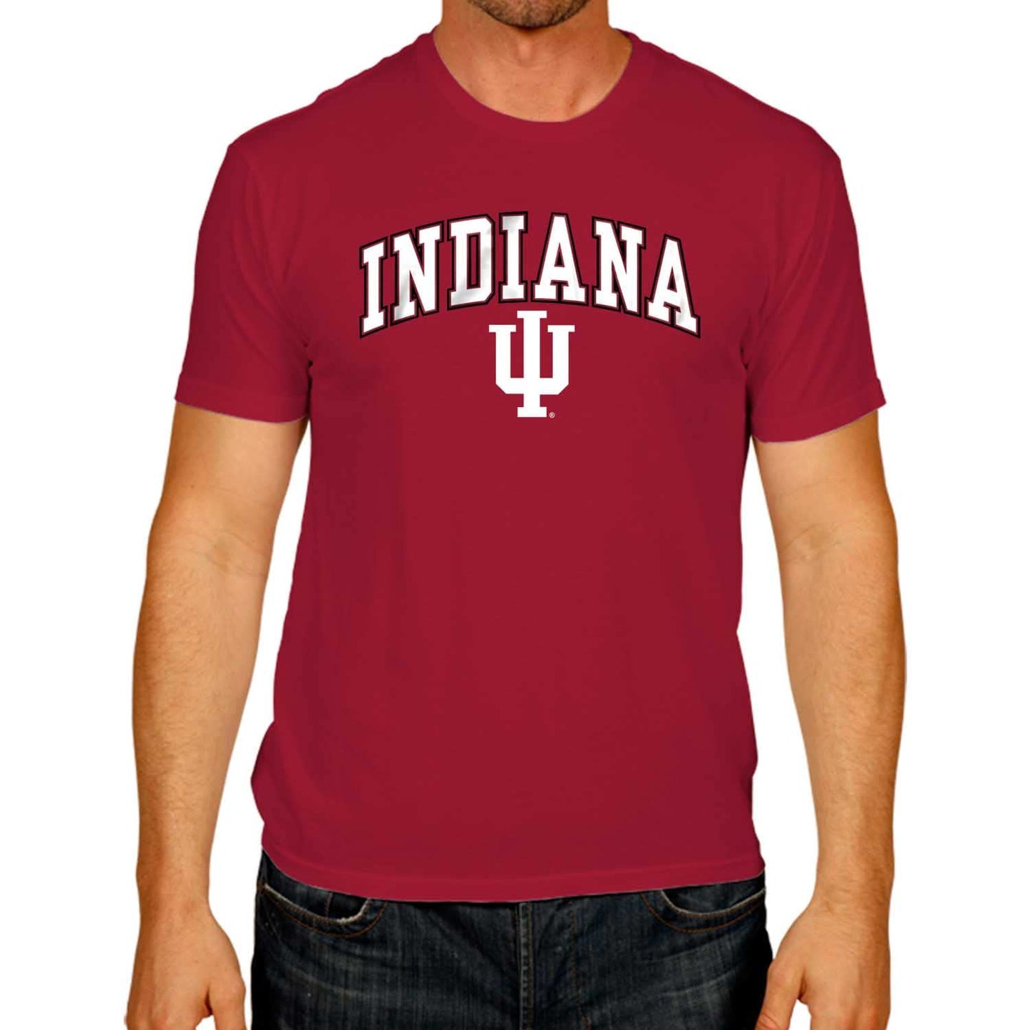 Campus Colors NCAA Adult Gameday Cotton T-Shirt- Indiana Hoosiers