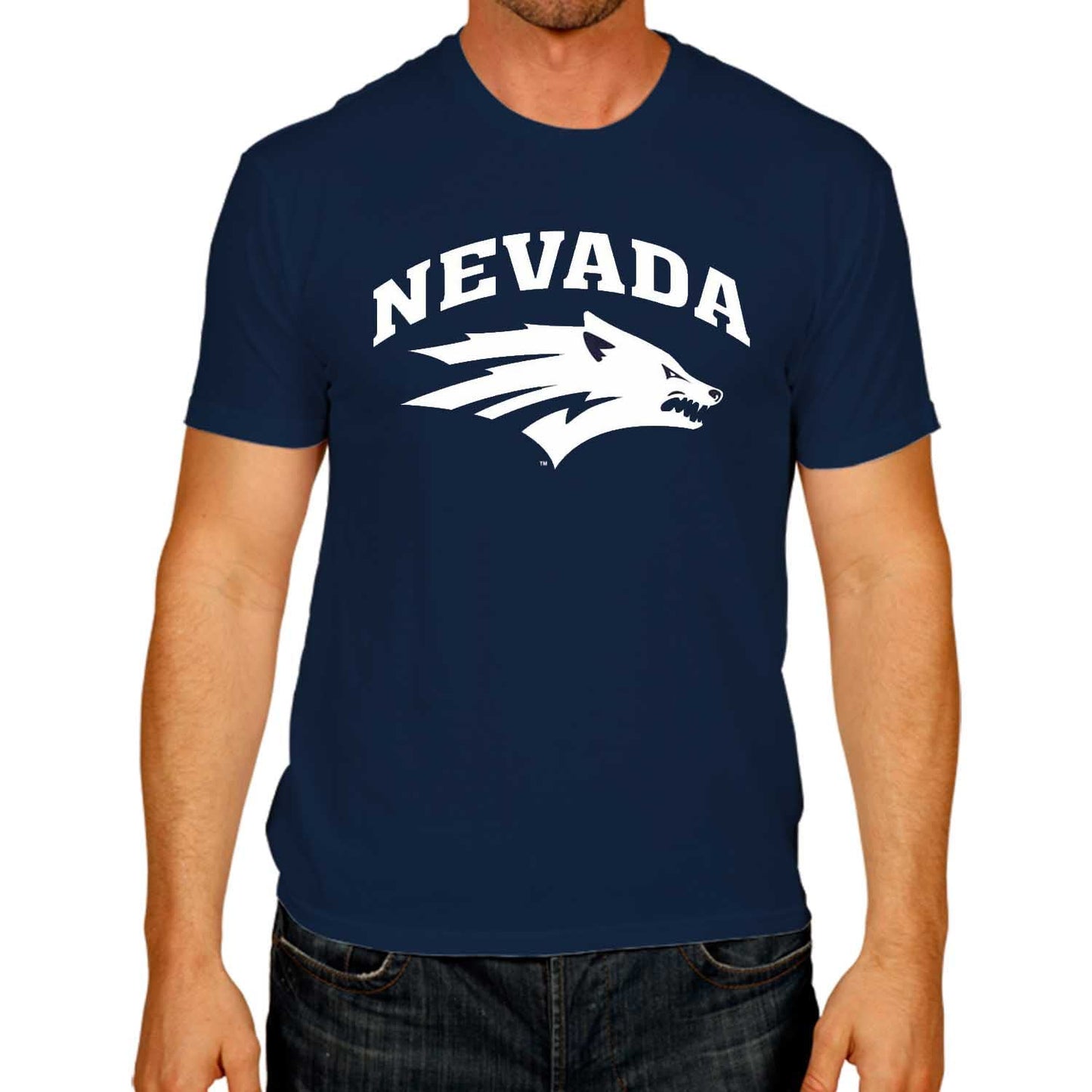 Campus Colors NCAA Adult Gameday Cotton T-Shirt - Nevada Wolf Pack