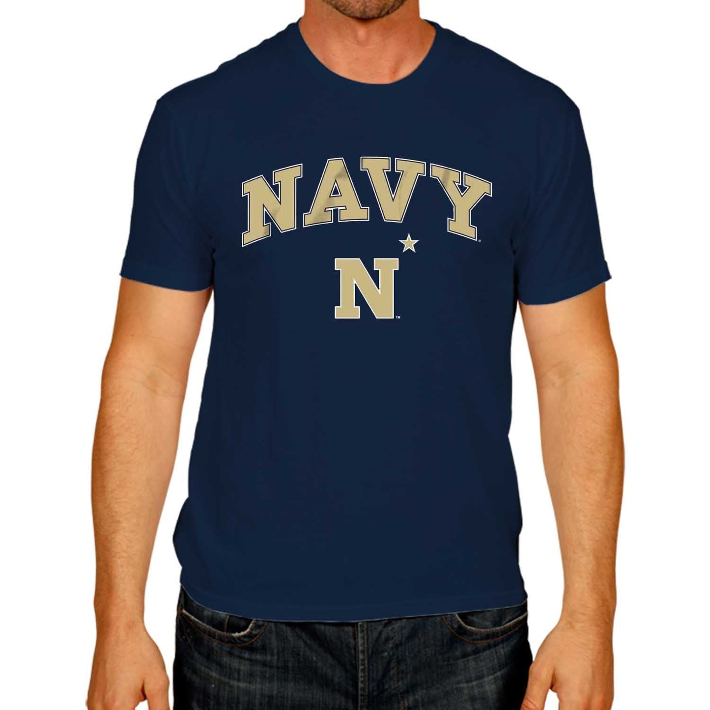 Campus Colors NCAA Adult Gameday Cotton T-Shirt - Navy Midshipmen