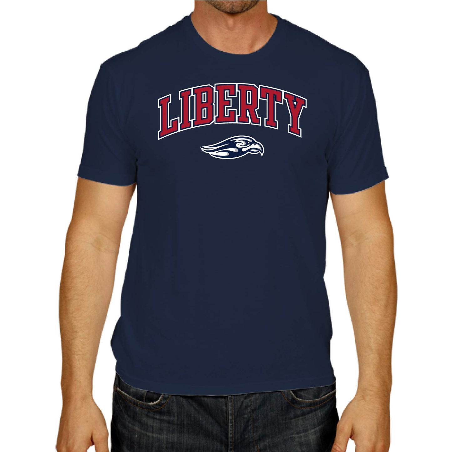 Campus Colors NCAA Adult Gameday Cotton T-Shirt- Liberty Flames