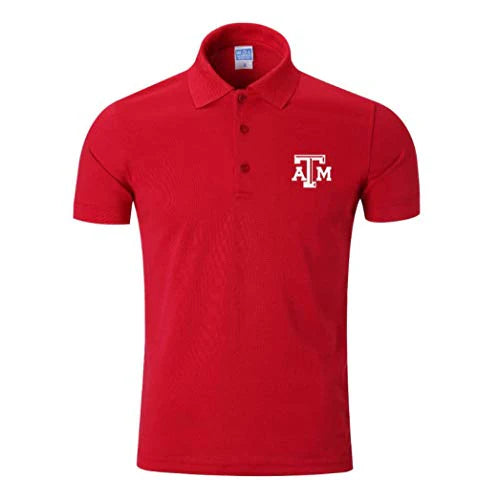 Collegiate Short-Sleeve Polo Shirt with Embroidered Logo in Official School Colors - Texas A&m