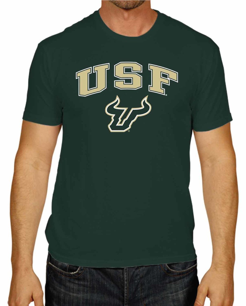 Campus Colors NCAA Adult Gameday Cotton T-Shirt- USF Bulls