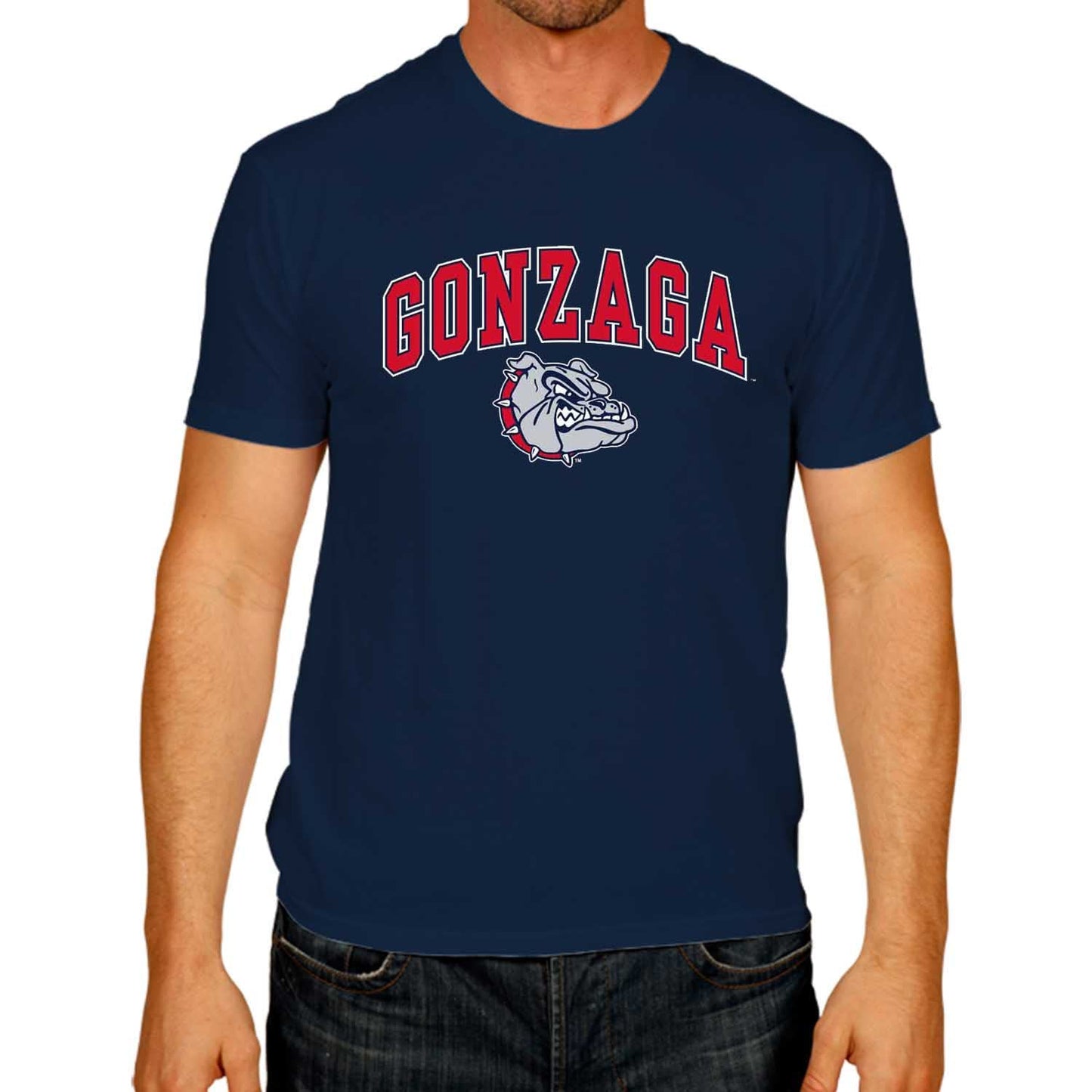 Campus Colors NCAA Adult Gameday Cotton T-Shirt- Gonzaga Bulldogs