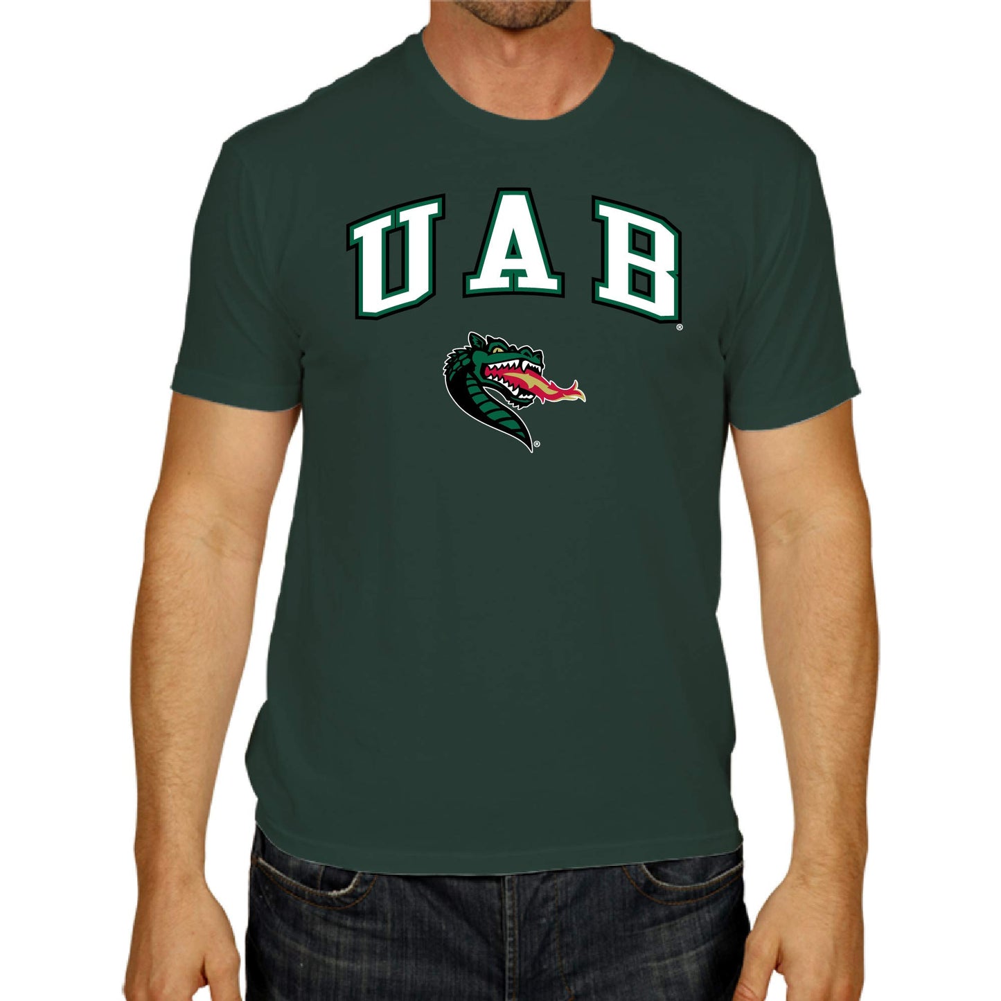 Campus Colors NCAA Adult Gameday Cotton T-Shirt- UAB Blazers