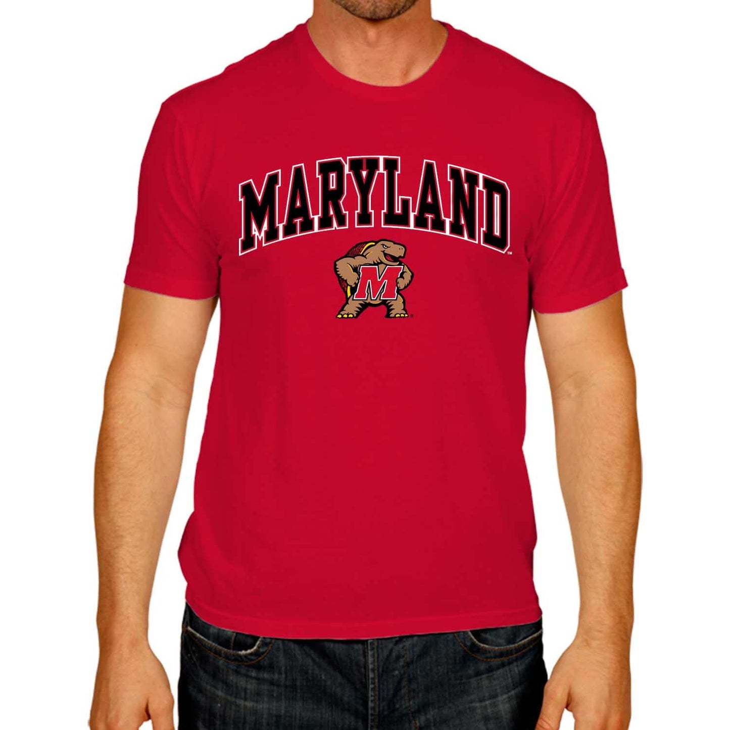 Campus Colors NCAA Adult Gameday Cotton T-Shirt- Maryland Terps