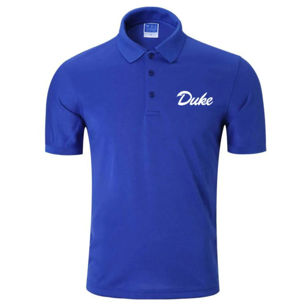 Collegiate Short-Sleeve Polo Shirt with Embroidered Logo in Official School Colors - Duke