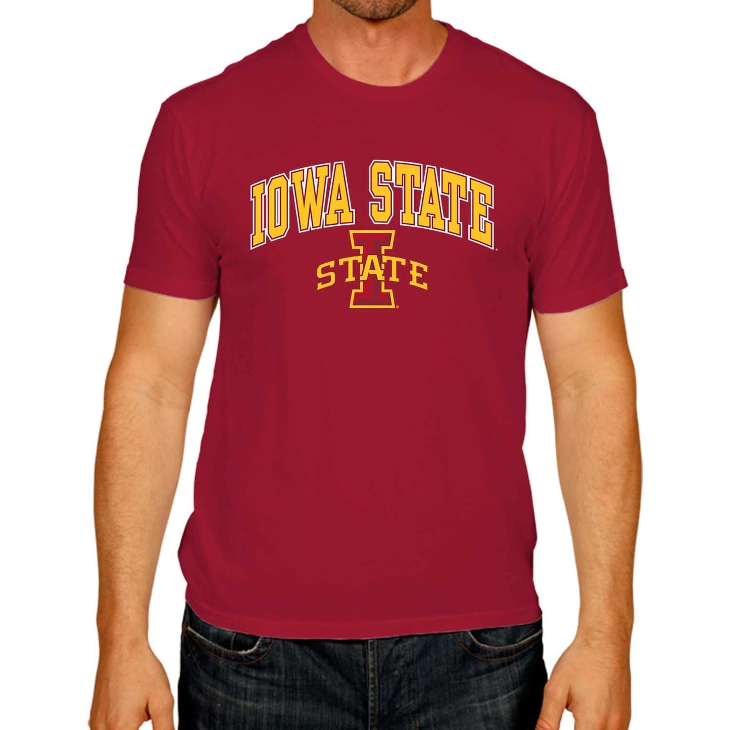 Campus Colors NCAA Adult Gameday Cotton T-Shirt- lowa State Cyclones