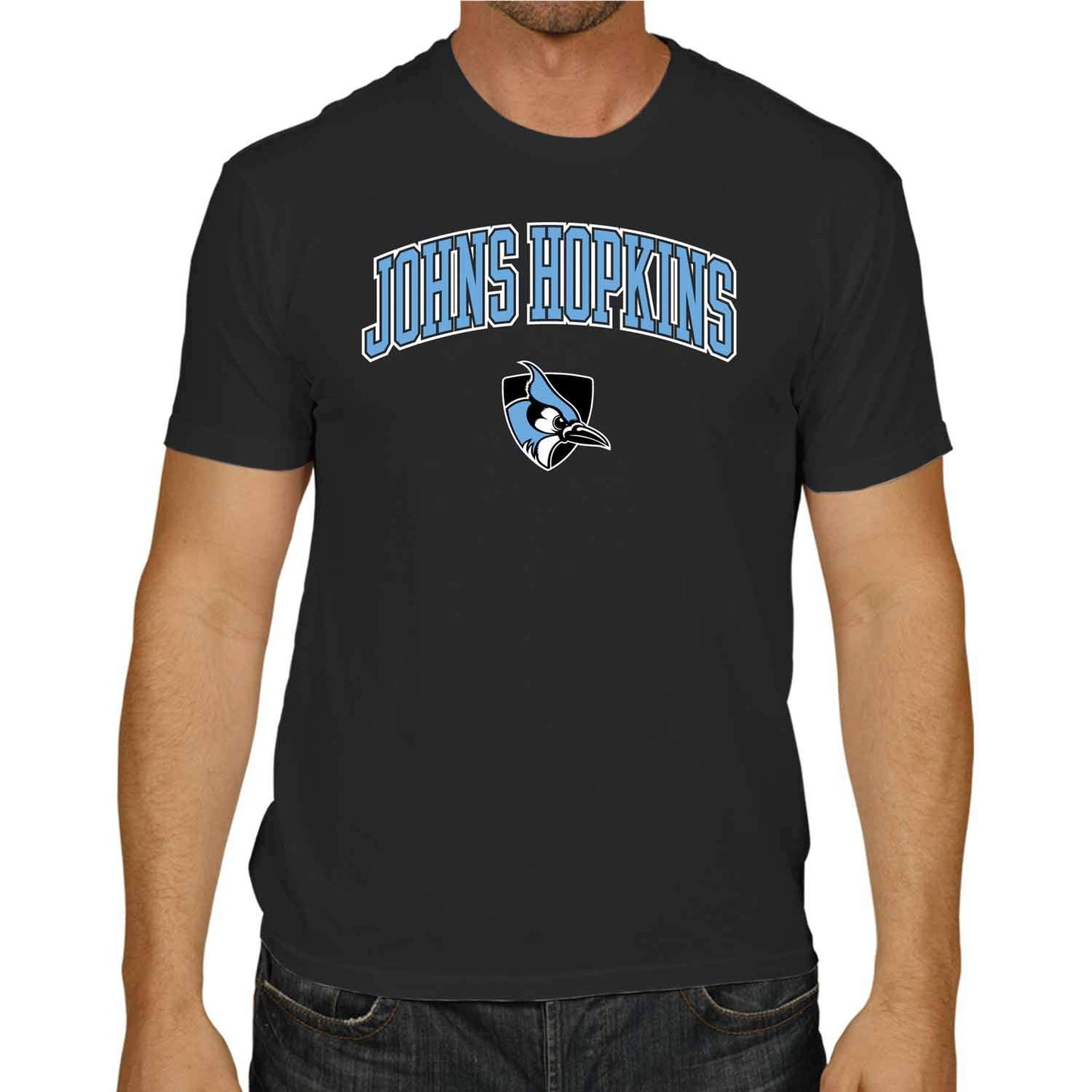 Campus Colors NCAA Adult Gameday Cotton T-Shirt- Johns Hopkins Blue Jays