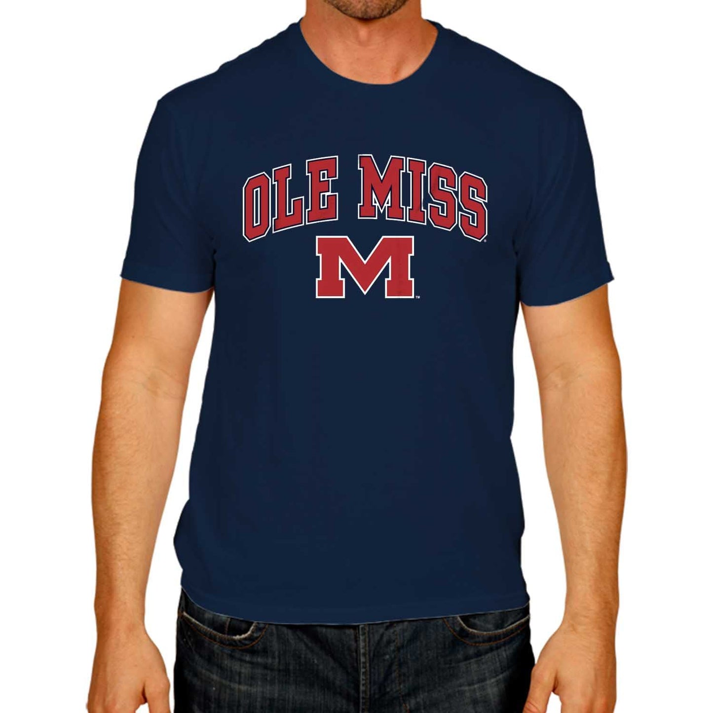 Campus Colors NCAA Adult Gameday Cotton T-Shirt- Ole Miss Rebels