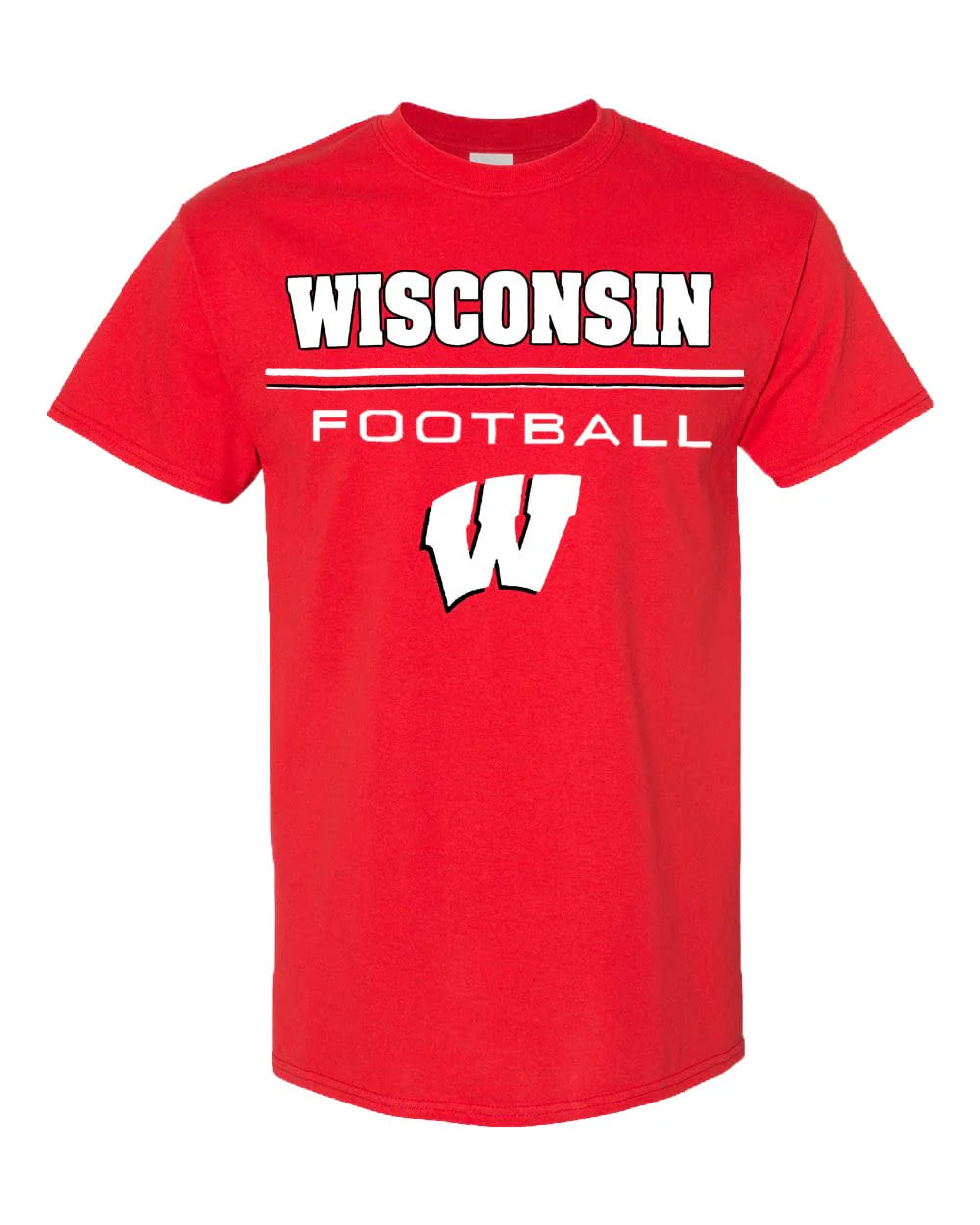 Collegiate Football Short-Sleeve T-Shirts - Youth and Adult - Wisconsin