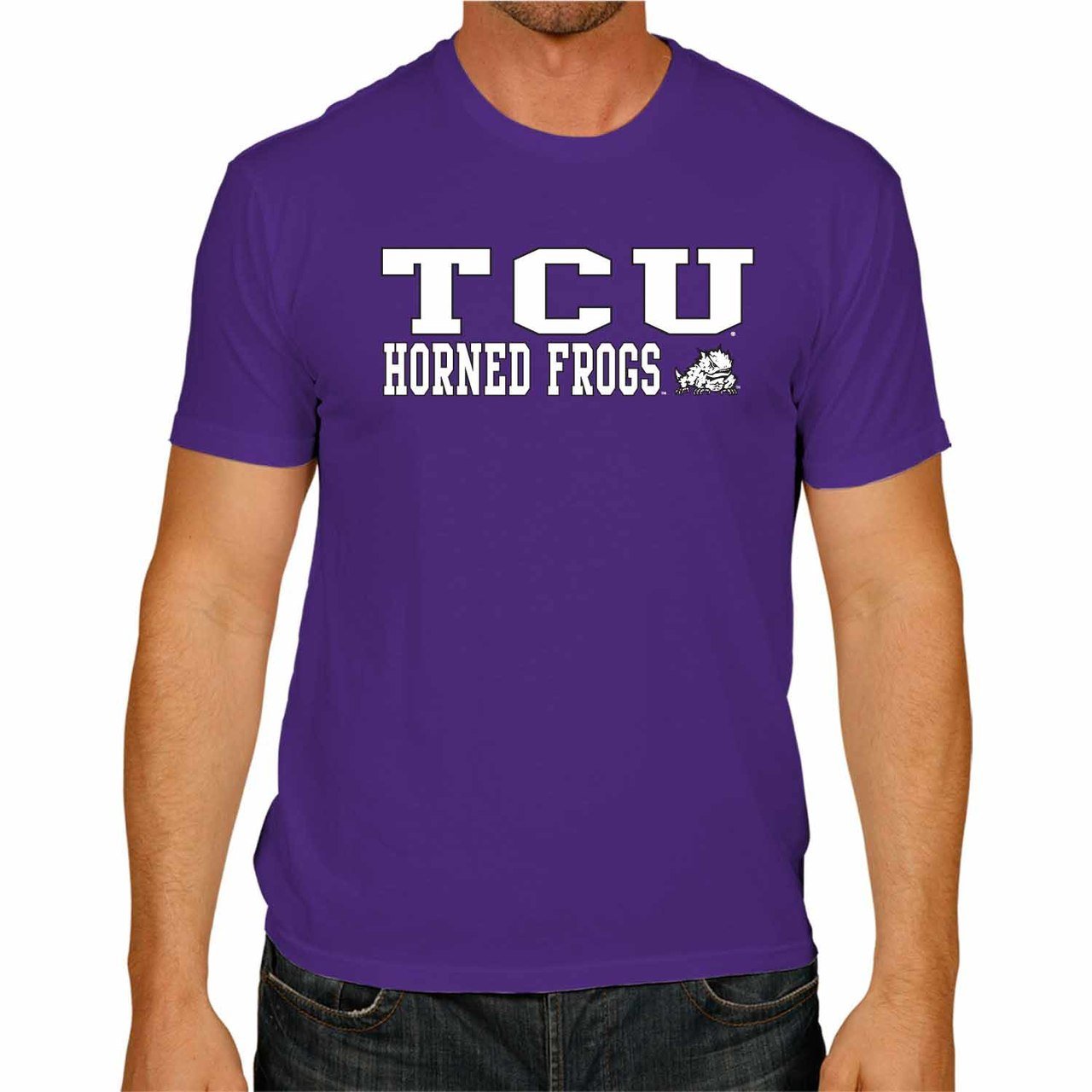 Campus Colors NCAA Adult Gameday Cotton T-Shirt- TCU Horned Frogs