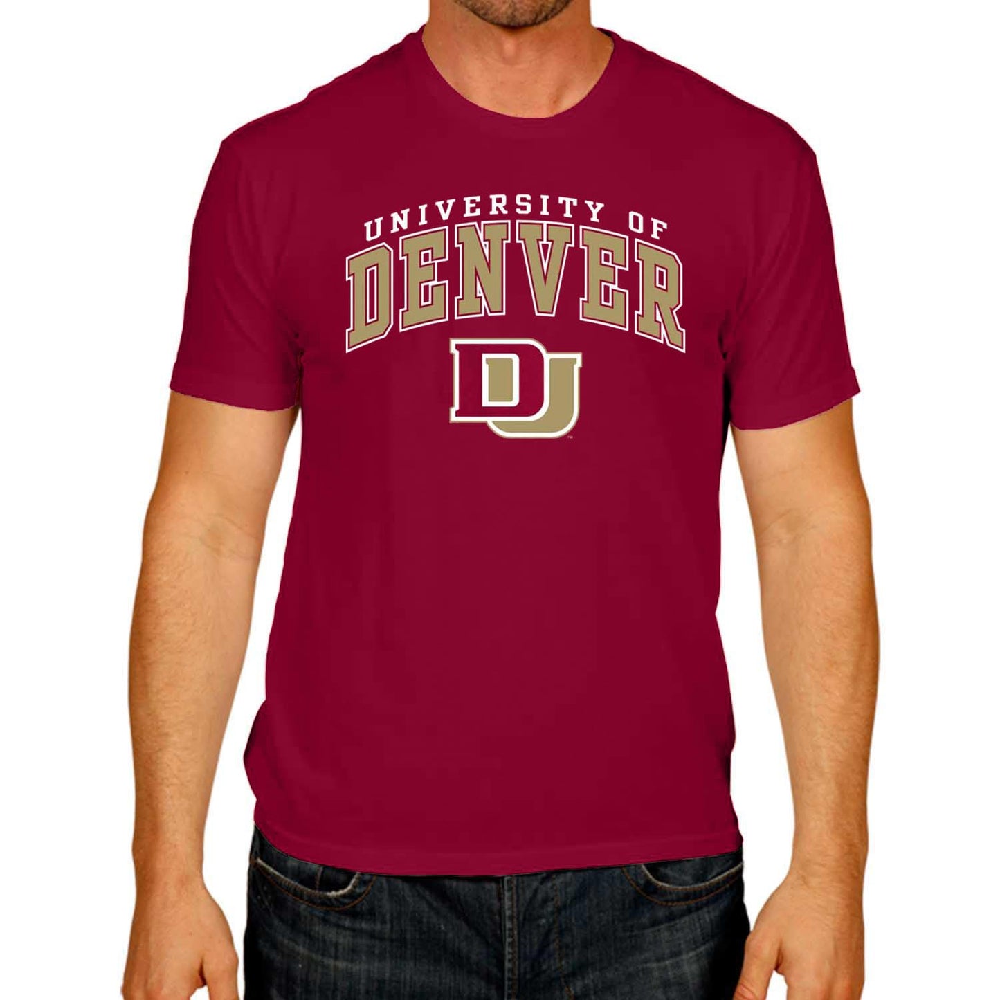 Campus Colors NCAA Adult Gameday Cotton T-Shirt- Denver Pioneers