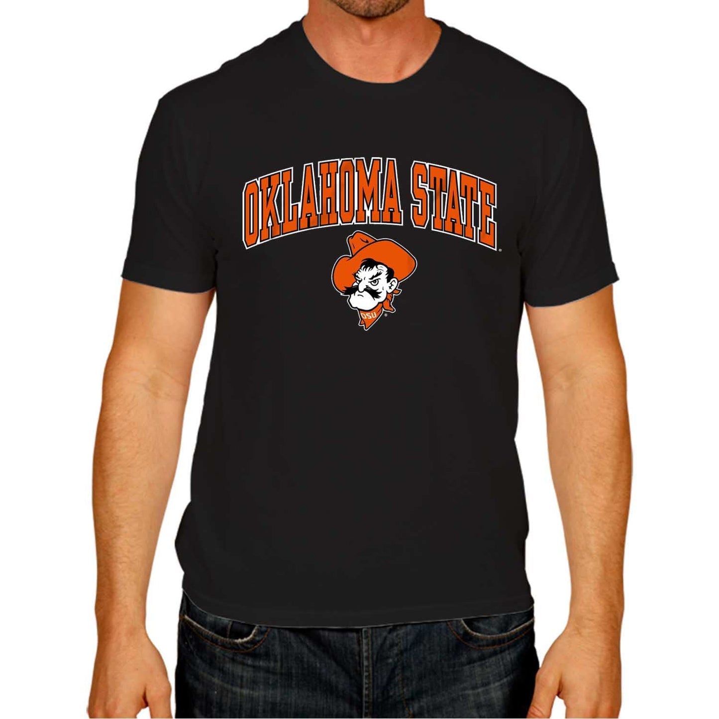 Campus Colors NCAA Adult Gameday Cotton T-Shirt- Oklahoma State Cowboys