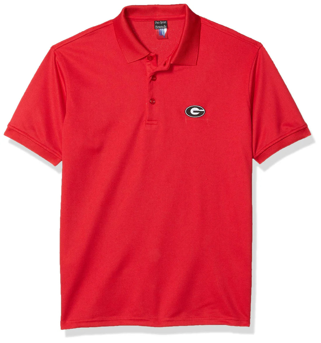 Collegiate Short-Sleeve Polo Shirt with Embroidered Logo in Official School Colors -Georgia