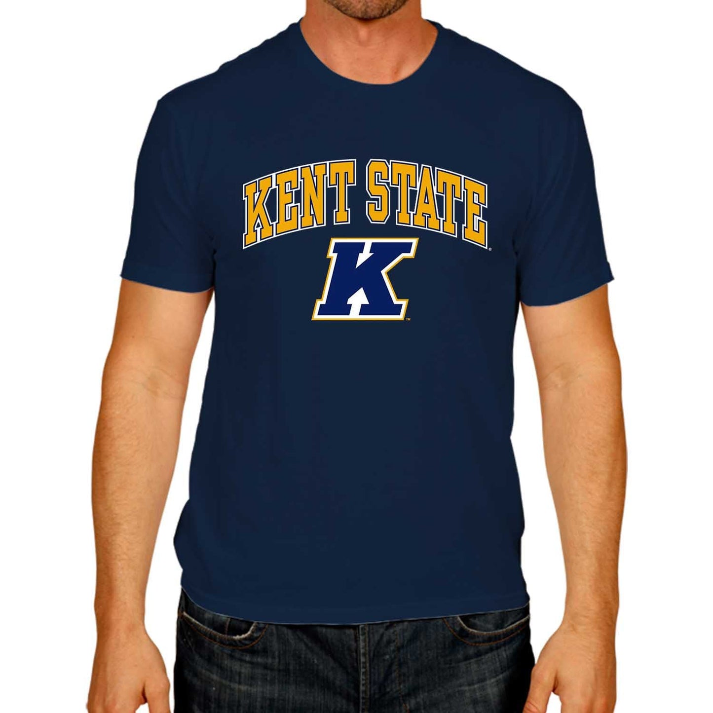 Campus Colors NCAA Adult Gameday Cotton T-Shirt- Kent State Golden Flashes