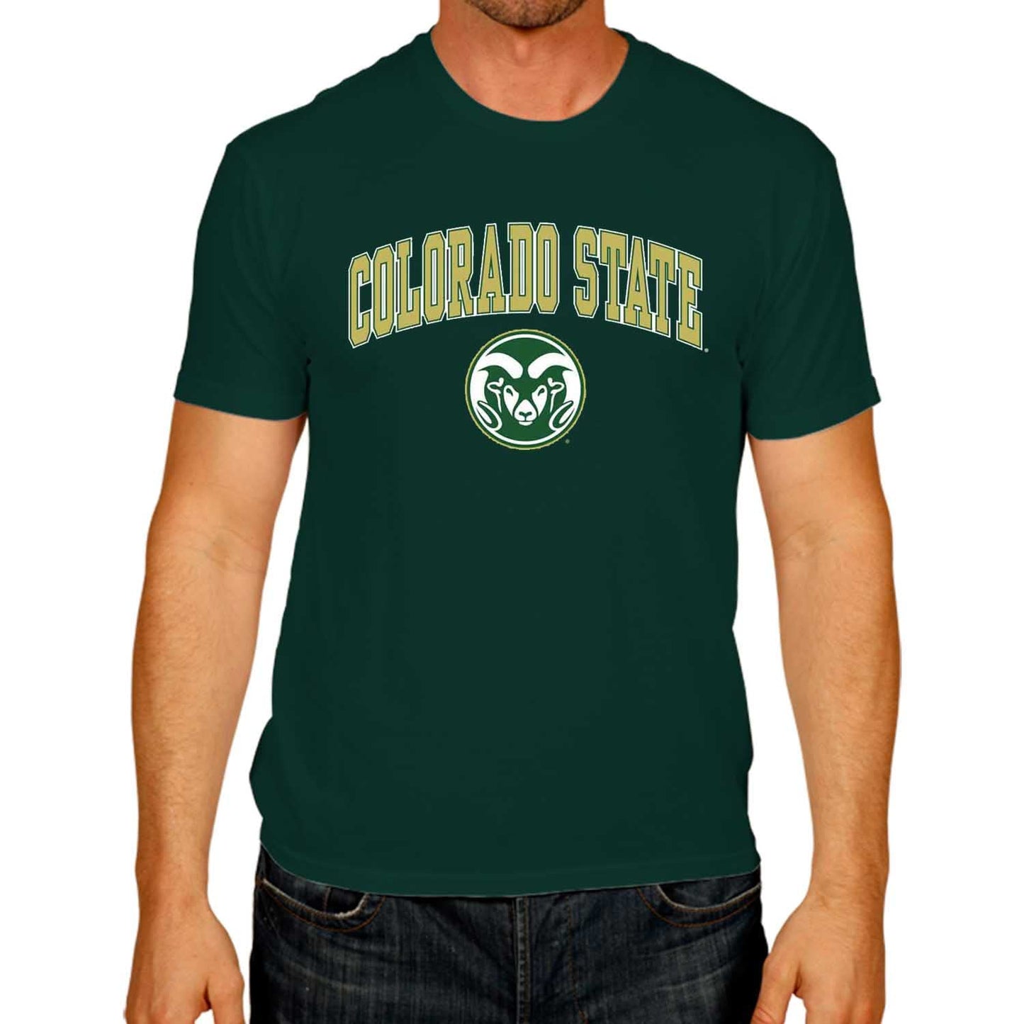 Campus Colors NCAA Adult Gameday Cotton T-Shirt- Colorado State Rams