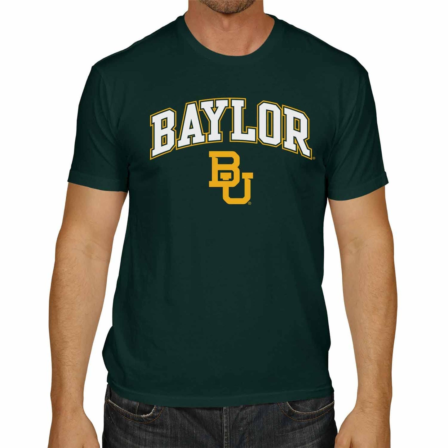 Campus Colors NCAA Adult Gameday Cotton T-Shirt- Baylor Bears