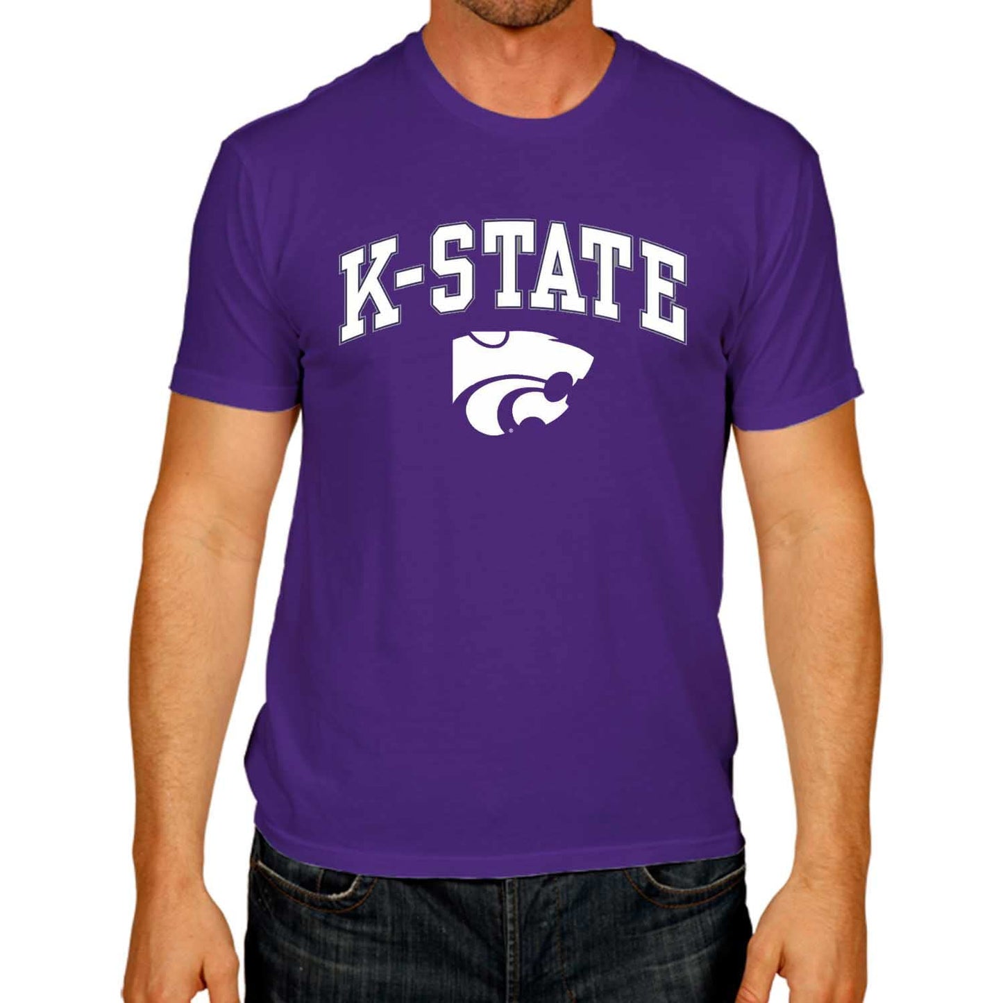 Campus Colors NCAA Adult Gameday Cotton T-Shirt- Kansas State Wildcats