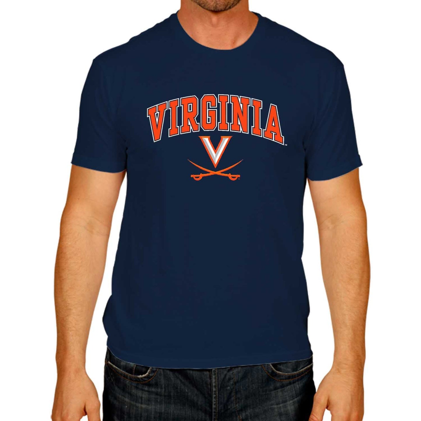 Campus Colors NCAA Adult Gameday Cotton T-Shirt- Virginia Cavaliers