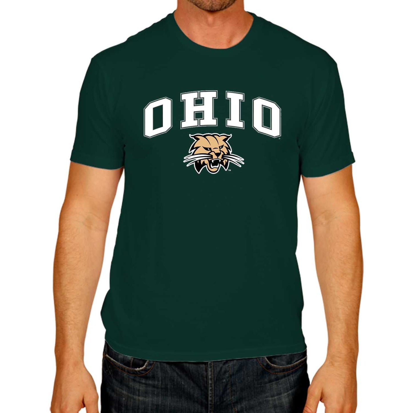 Campus Colors NCAA Adult Gameday Cotton T-Shirt- Ohio Bobcats