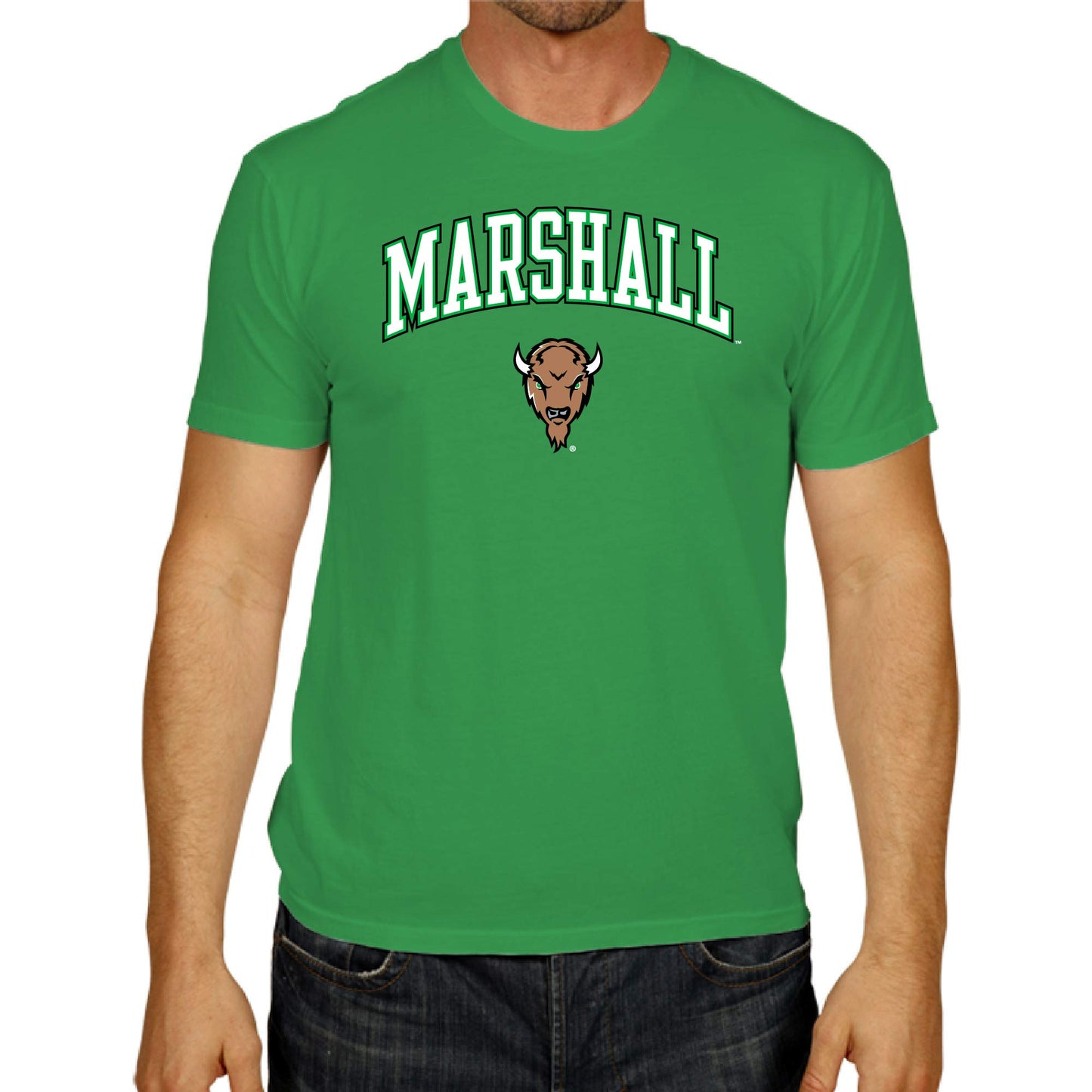 Campus Colors NCAA Adult Gameday Cotton T-Shirt- Marshall Thundering Herd