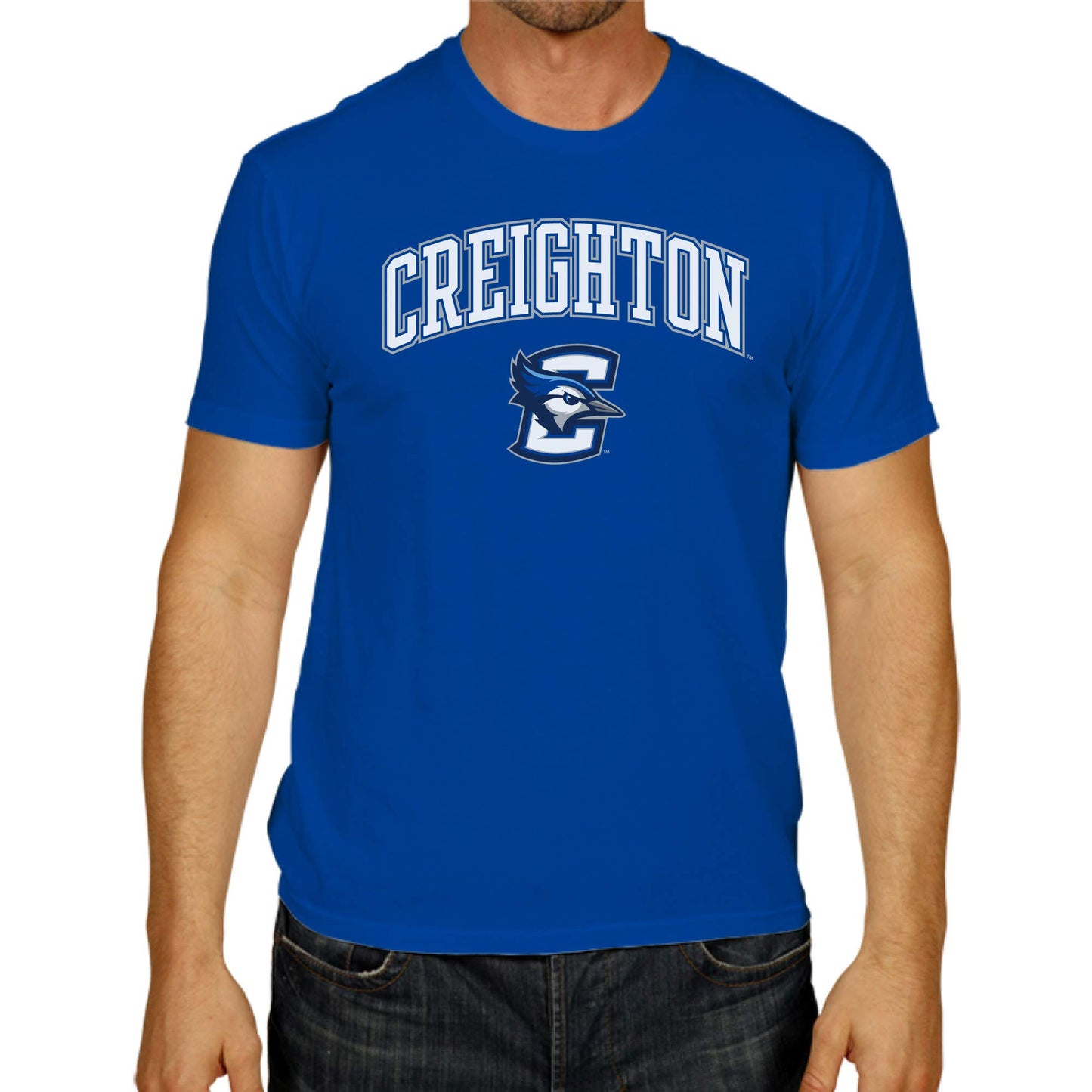 Campus Colors NCAA Adult Gameday Cotton T-Shirt- Creighton Bluejays