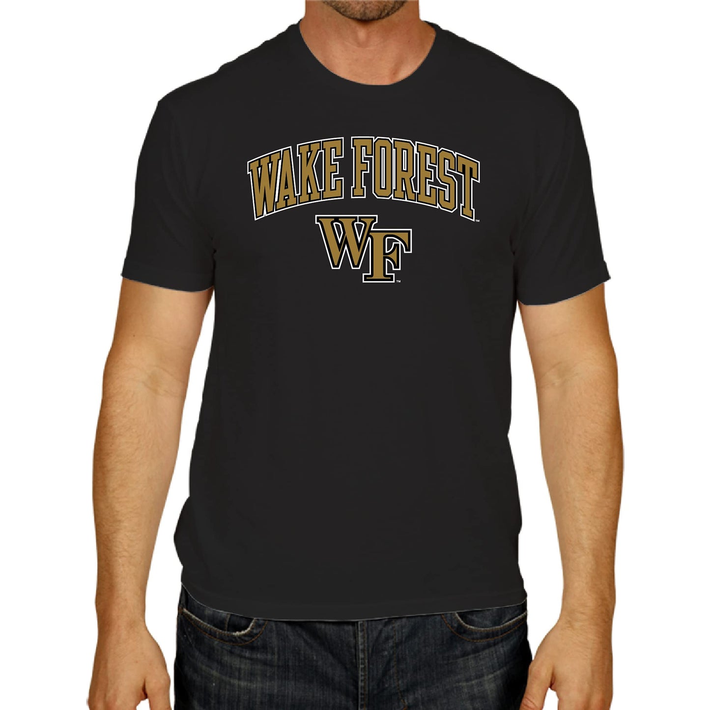 Campus Colors NCAA Adult Gameday Cotton T-Shirt- Wake Forest Demon Deacons