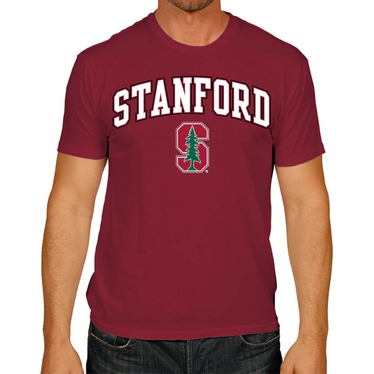 Campus Colors NCAA Adult Gameday Cotton T-Shirt- Stanford Cardinal