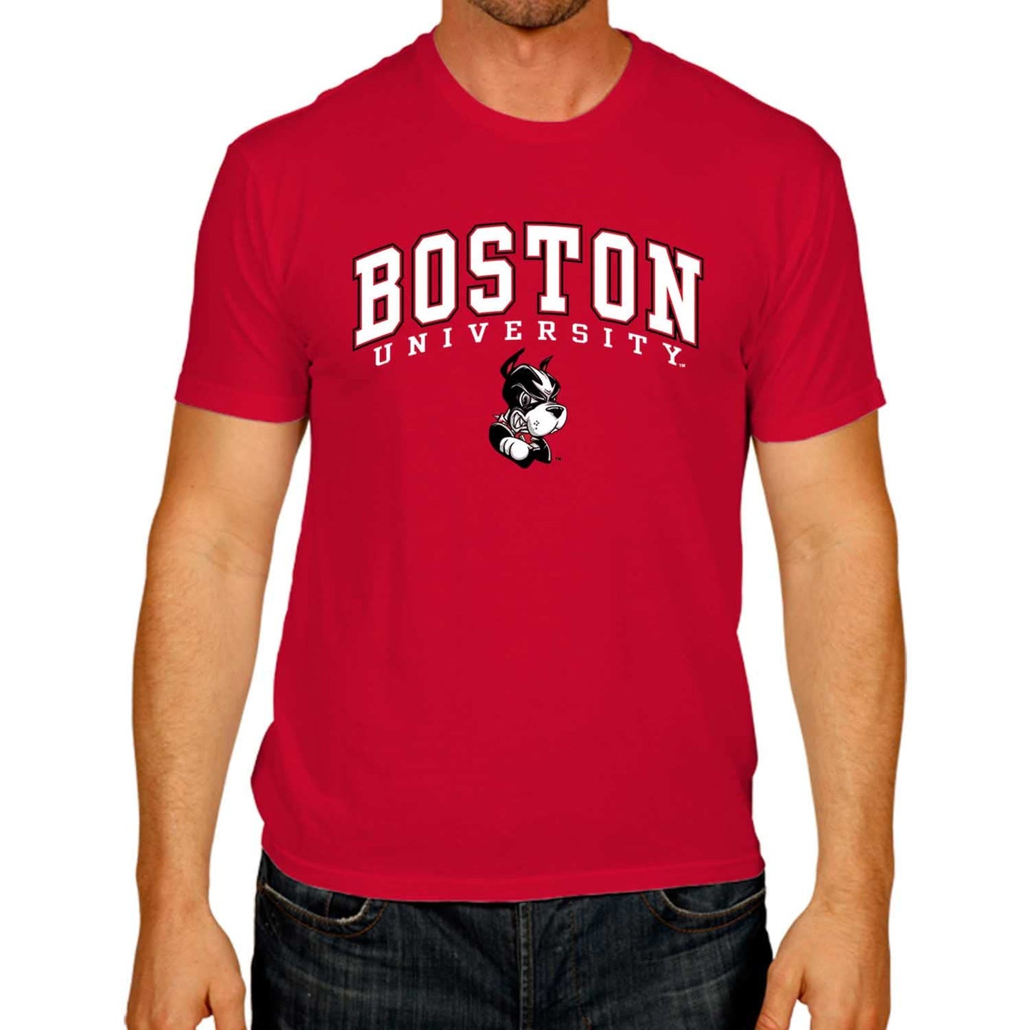 Campus Colors NCAA Adult Gameday Cotton T-Shirt- Boston Terriers