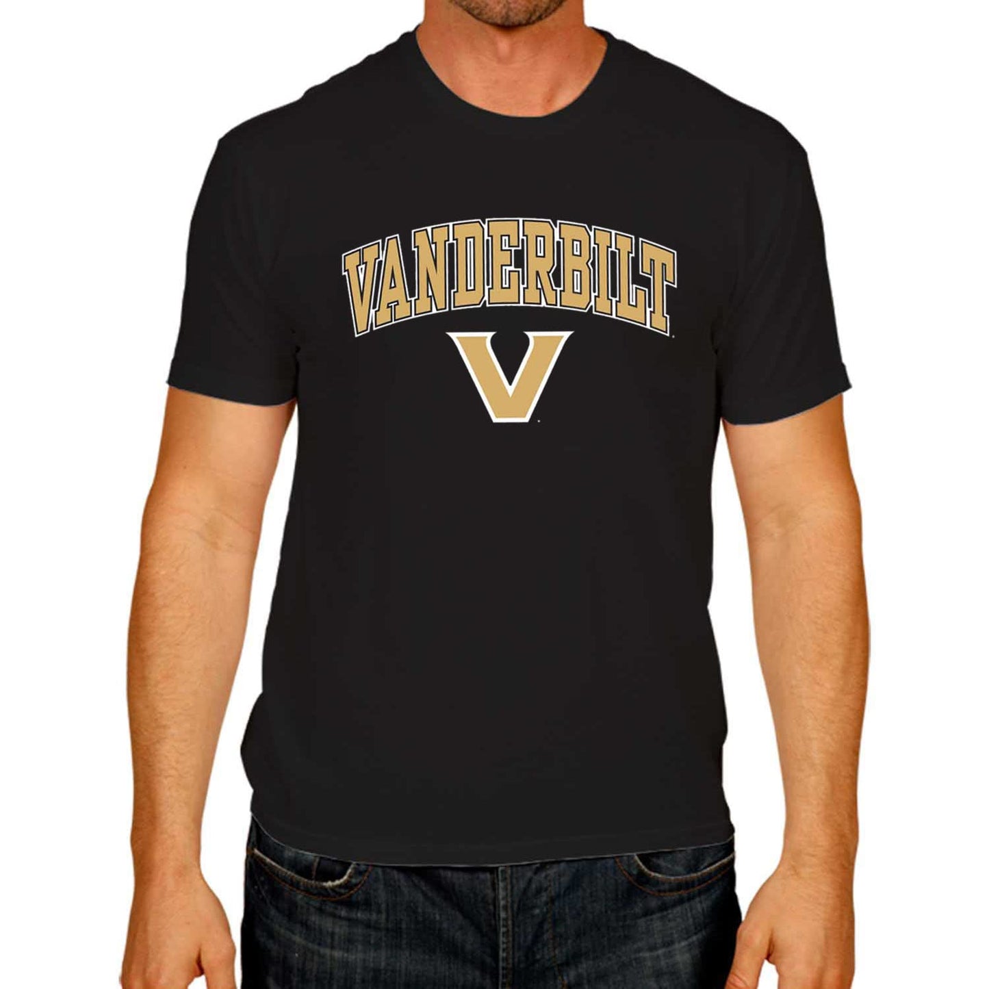 Campus Colors NCAA Adult Gameday Cotton T-Shirt- Vanderbilt Commodores