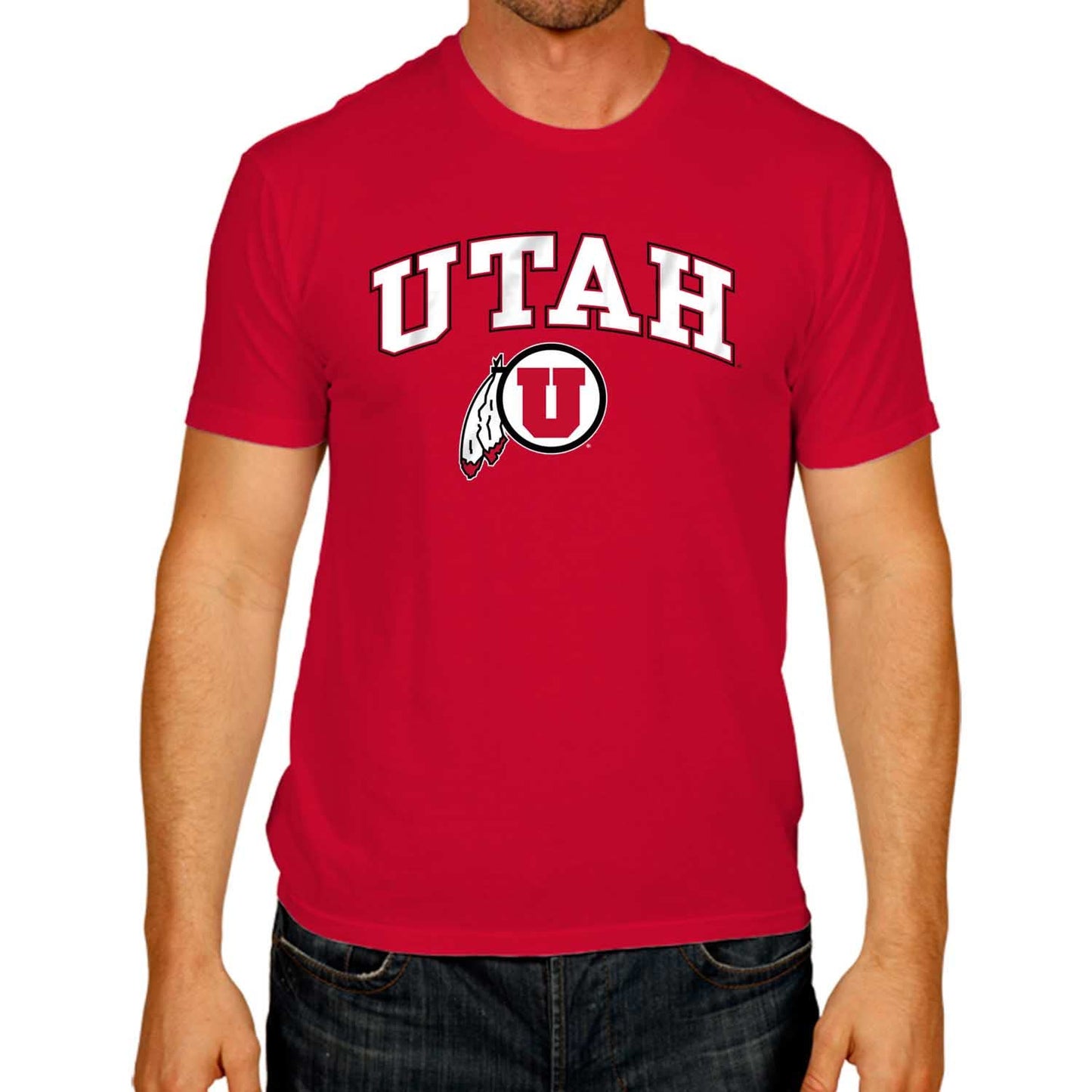 Campus Colors NCAA Adult Gameday Cotton T-Shirt- Utah Utes