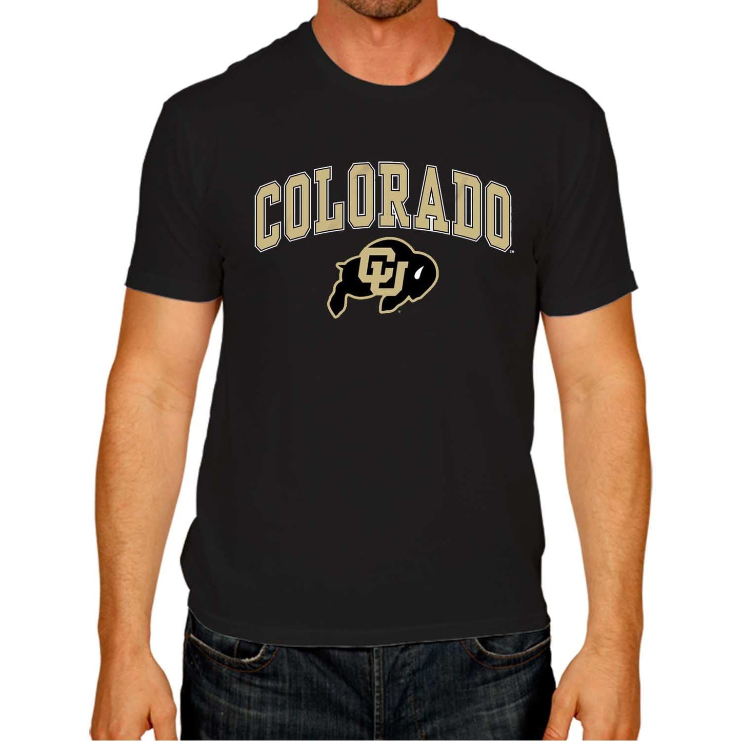Campus Colors NCAA Adult Gameday Cotton T-Shirt- Colorado Buffaloes