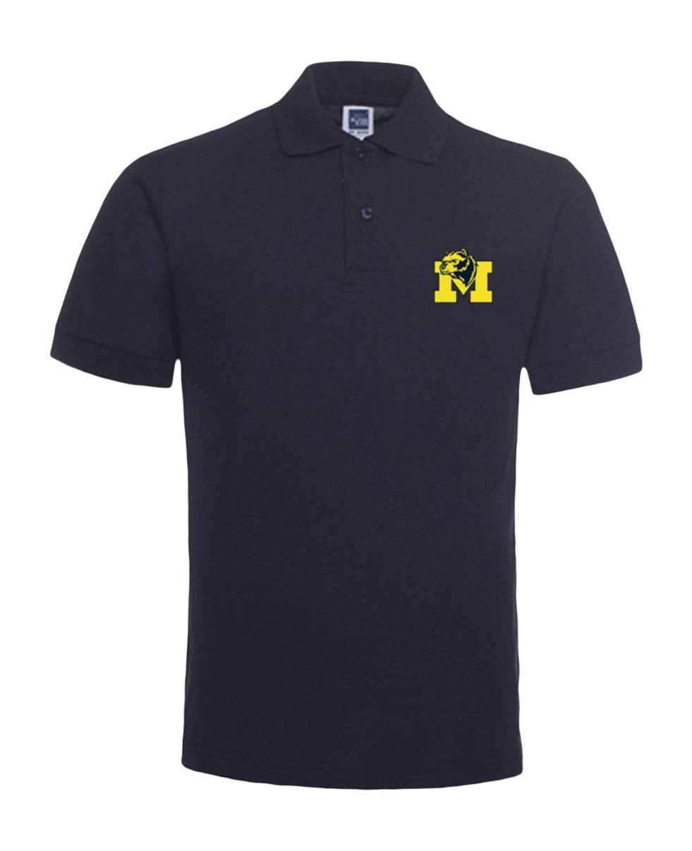 Collegiate Short-Sleeve Polo Shirt with Embroidered Logo in Official School Colors