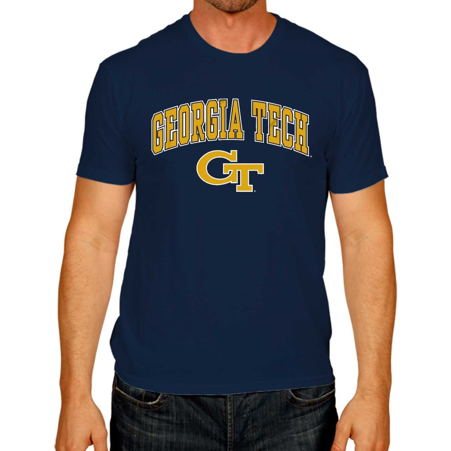 Campus Colors NCAA Adult Gameday Cotton T-Shirt-   Georgia Tech Yellowjackets