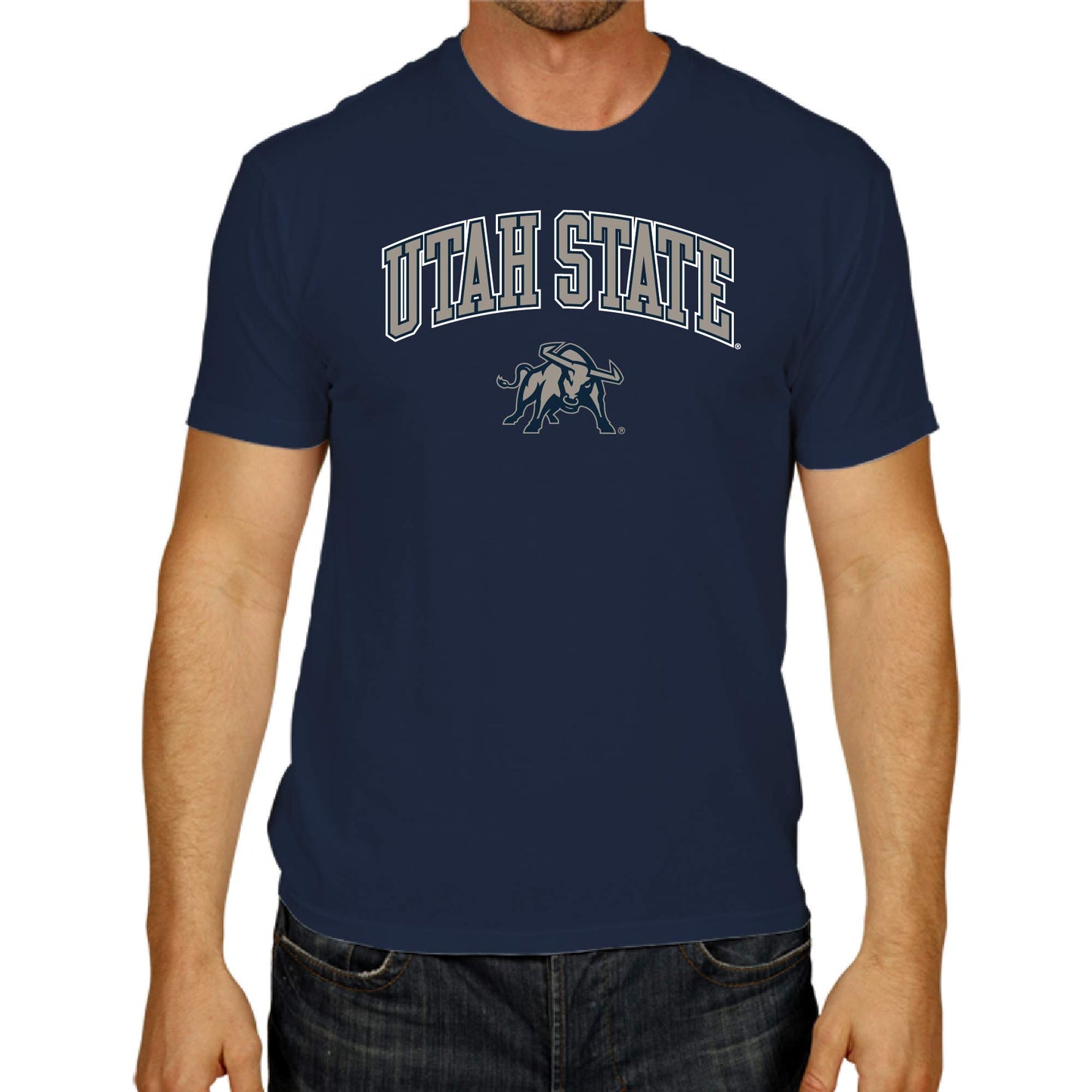 Campus Colors NCAA Adult Gameday Cotton T-Shirt-     Utah State Aggies