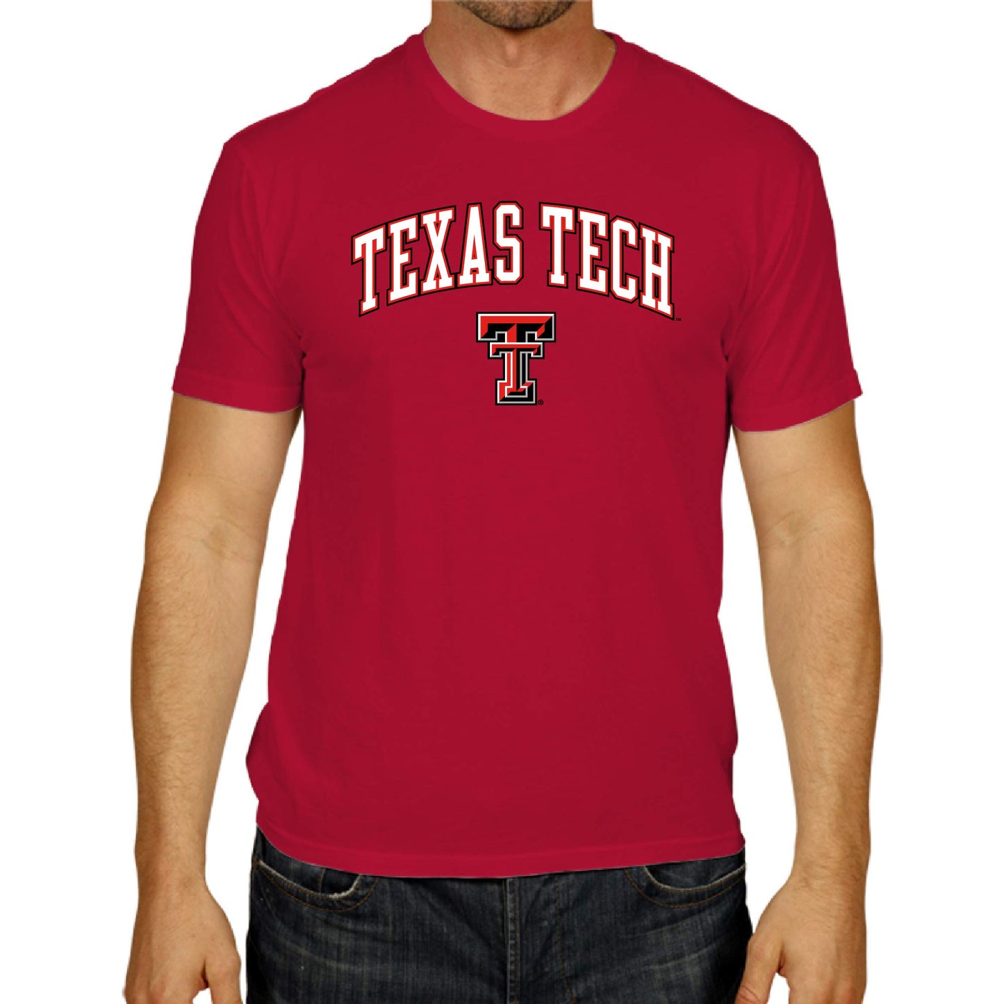 Campus Colors NCAA Adult Gameday Cotton T-Shirt-     Texas Tech Red Raiders