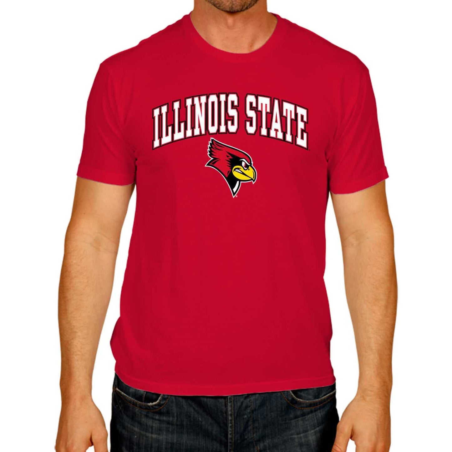 Campus Colors NCAA Adult Gameday Cotton T-Shirt-   Illinois State Redbirds