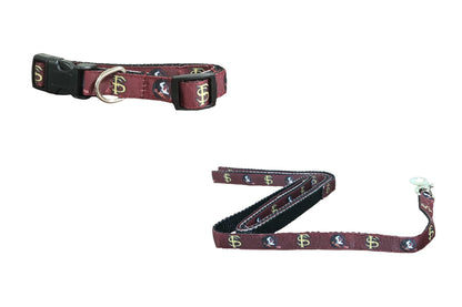 Collegiate X-Small Dog Collar and Small Leash Bundle