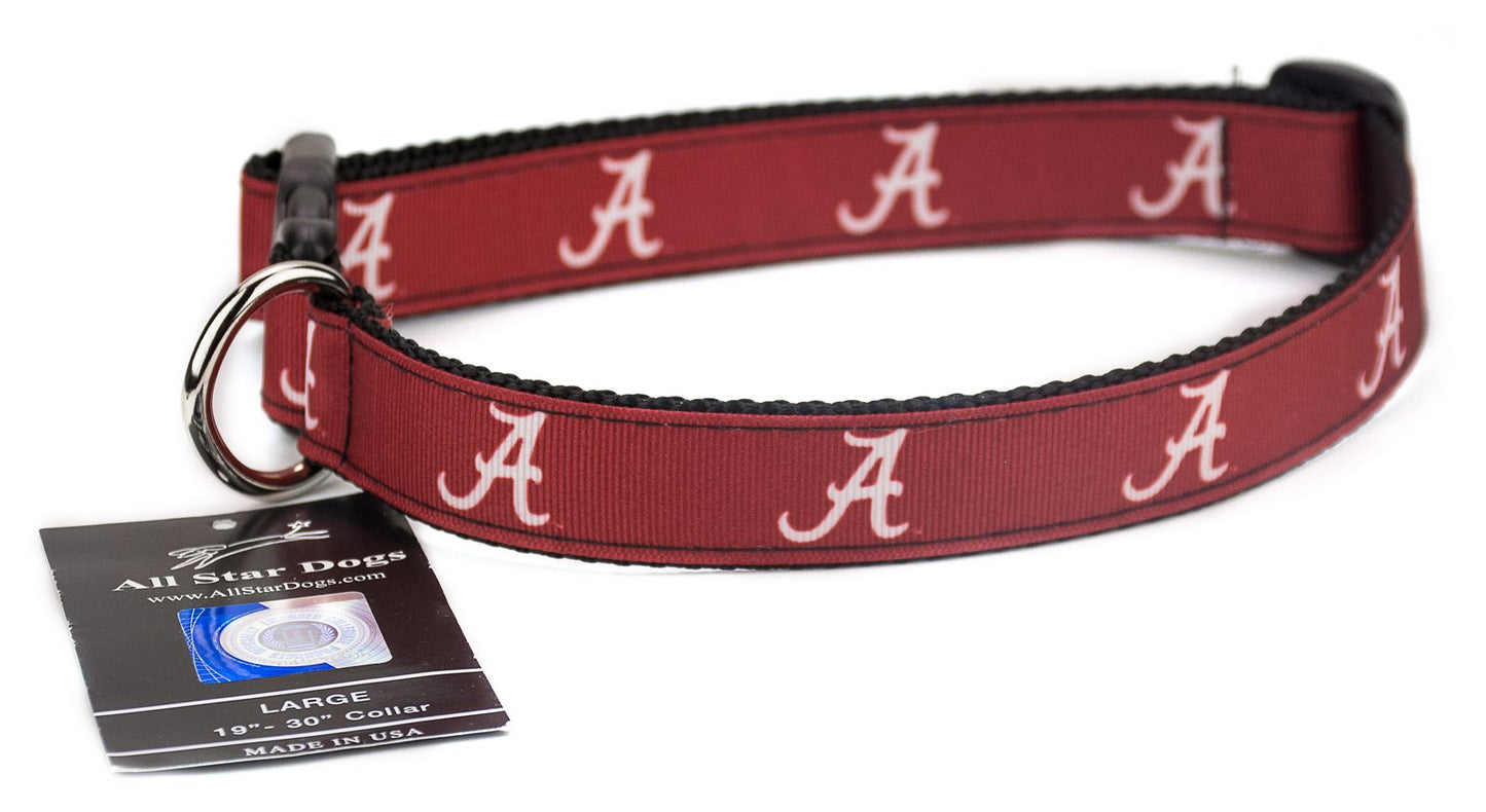 Alabama Crimson Tide Ribbon Dog Collar - Small