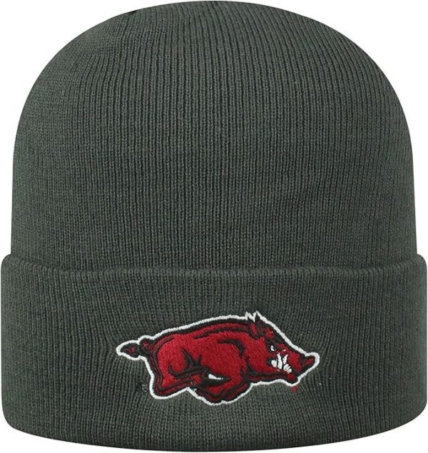 Arkansas Charcoal Cuffed Beanie