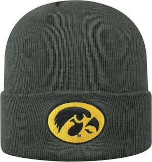 Iowa Charcoal Cuffed Beanie