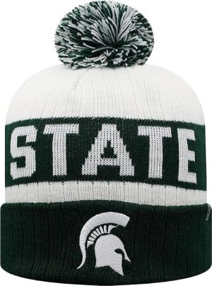 Michigan State White Winter Beanie