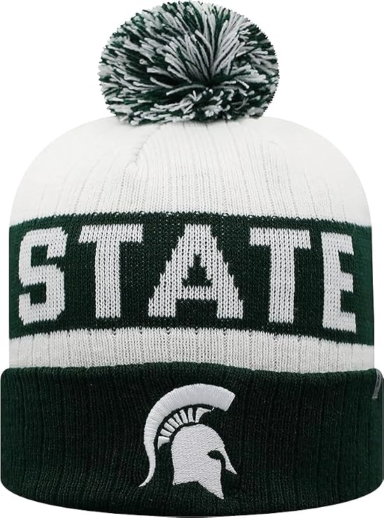 Michigan State White Winter Beanie