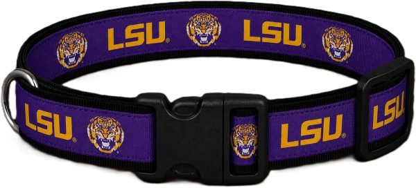 LSU Mascot Purple Dog Collar