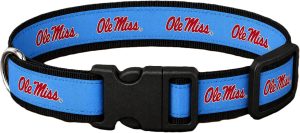 Ole Miss Light Blue Dog Collar